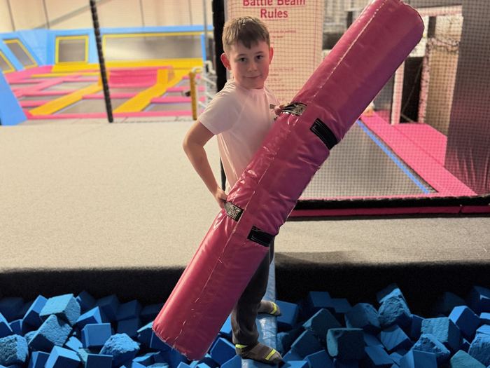 Gladiator Beam at Boomerang Bounce House
